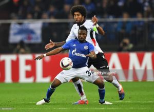 during the UEFA Europa League Group I match between FC Schalke 04 and OGC Nice at Veltins-Arena on November 24, 2016 in Gelsenkirchen, Germany.
